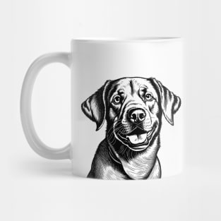 Vintage Labrador Retriever Monochromatic Illustration Old School Mug